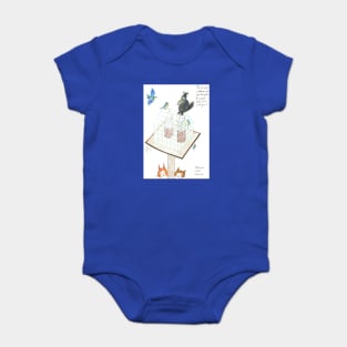 Hobson's Cat's Choice - Crow bird table Baby Bodysuit